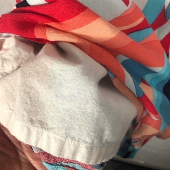 Kaari Blue Concentric Coral and Blue Romper - Picture 4 of 5